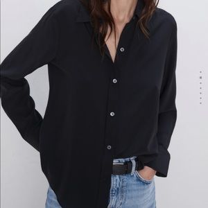 ZARA FLOWY SILK BLOUSE